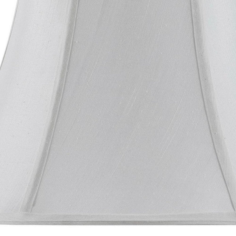 White Linen Piped Bell Lamp Shade