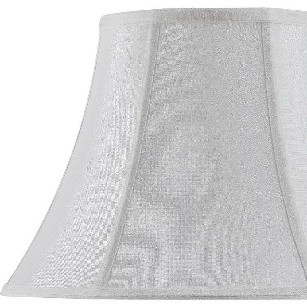 White Linen Piped Bell Lamp Shade