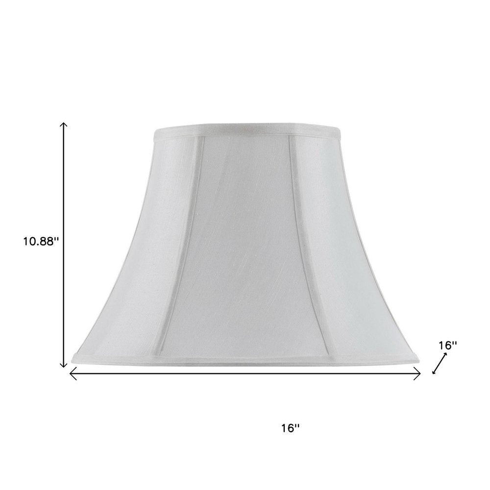White Linen Piped Bell Lamp Shade
