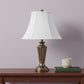 White Linen Piped Bell Lamp Shade