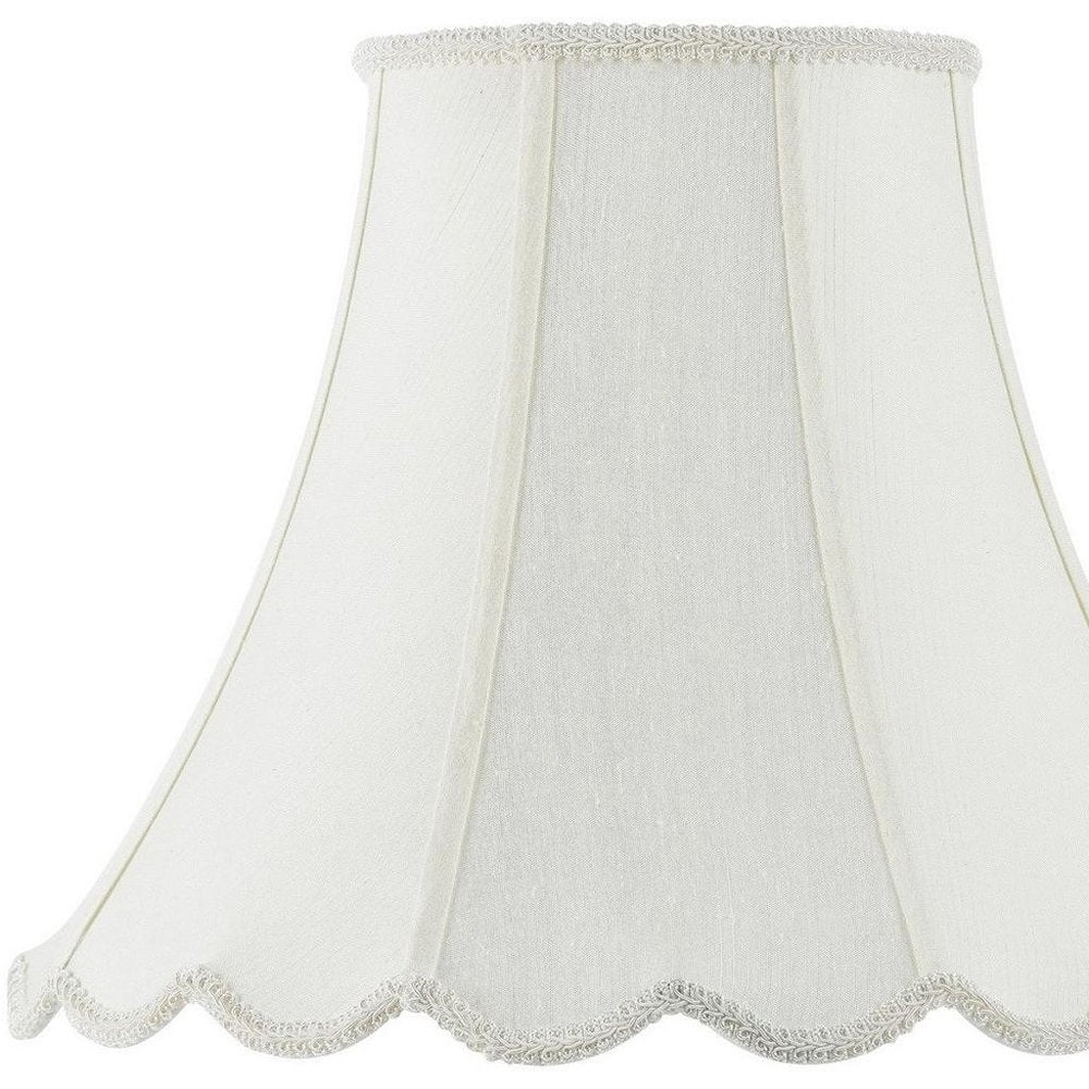 Eggshell Linen Piped Bell Lamp Shade