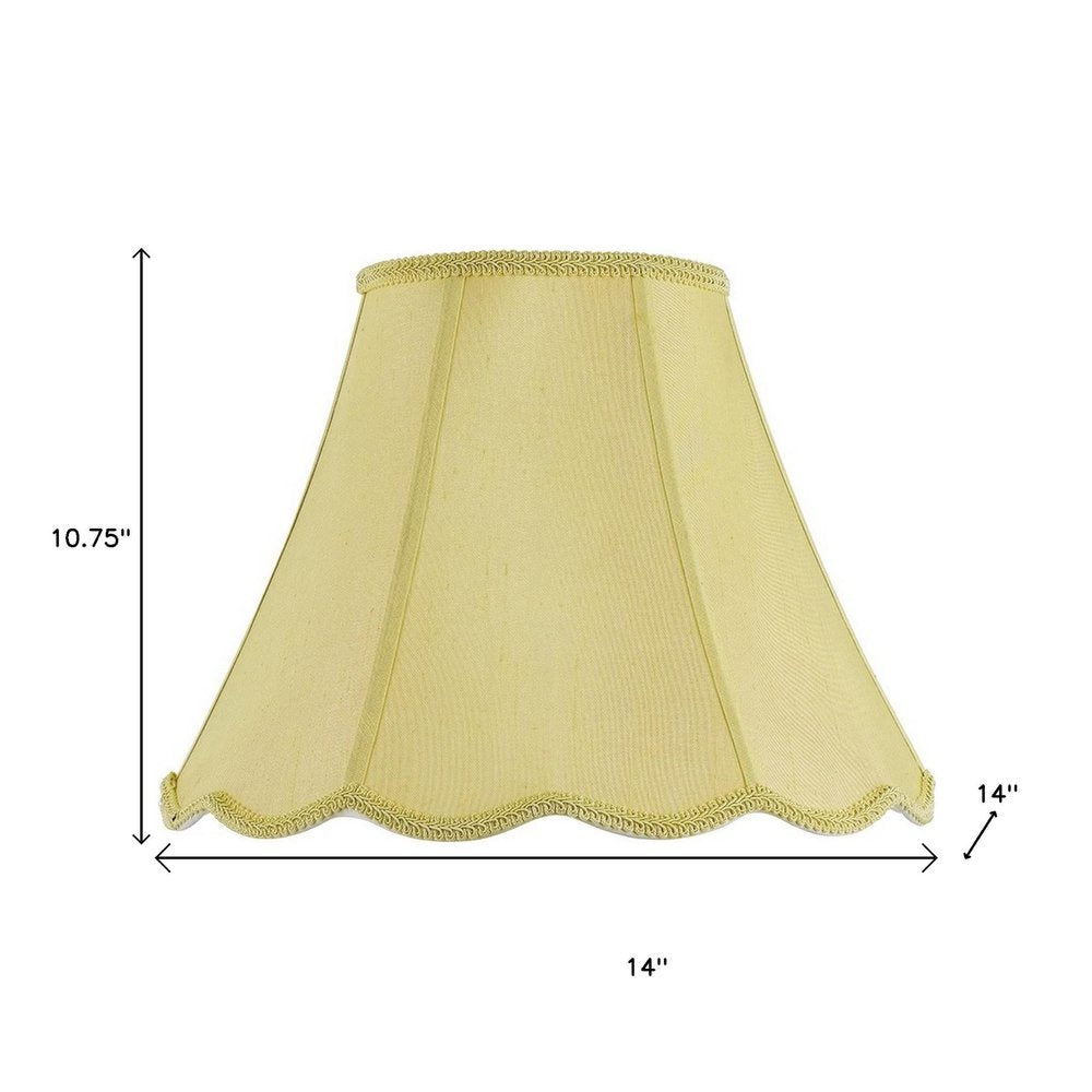 Champagne Gold Linen Piped Bell Lamp Shade