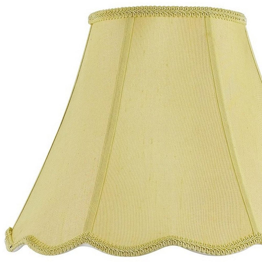 Champagne Gold Linen Piped Bell Lamp Shade