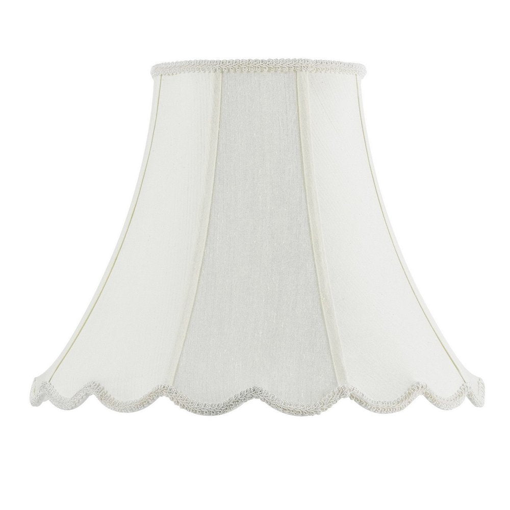 Eggshell Linen Piped Bell Lamp Shade
