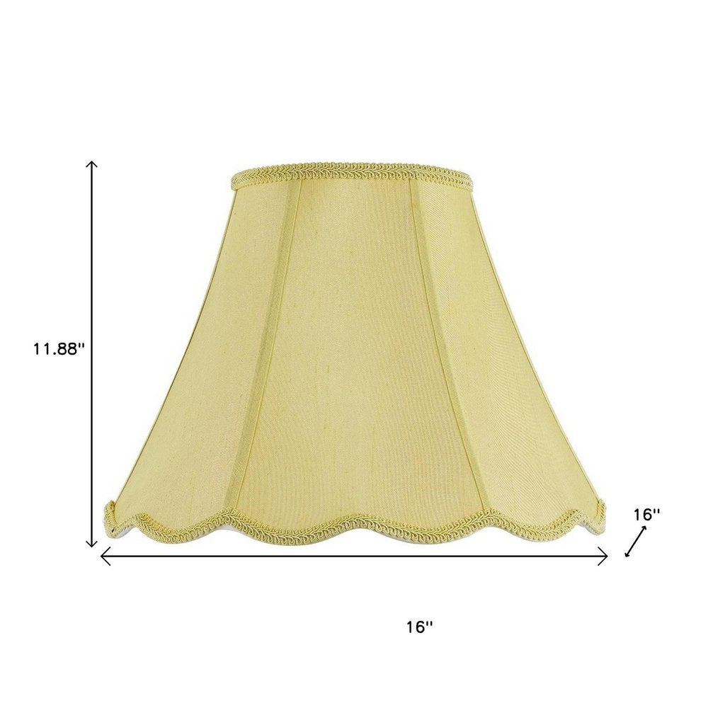 Champagne Gold Linen Piped Bell Lamp Shade