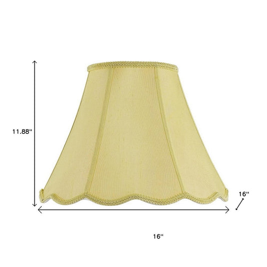 Champagne Gold Linen Piped Bell Lamp Shade