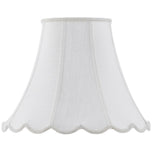 White Linen Piped Bell Lamp Shade