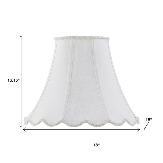 White Linen Piped Bell Lamp Shade