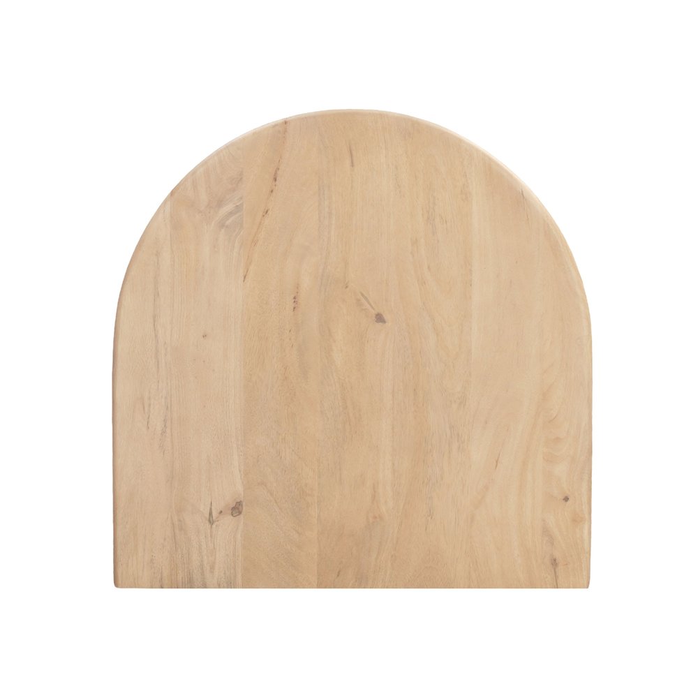 22" Natural Solid Wood Block End Table With Shelf