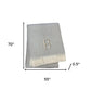 55" X 70" Gray And White Herringbone Cotton Blend A Initial Throw Blanket with Tassels And Embroidery