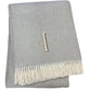 55" X 70" Gray And White Herringbone Cotton Blend A Initial Throw Blanket with Tassels And Embroidery