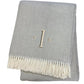 55" X 70" Gray And White Herringbone Cotton Blend A Initial Throw Blanket with Tassels And Embroidery