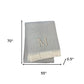 55" X 70" Gray And White Herringbone Cotton Blend A Initial Throw Blanket with Tassels And Embroidery