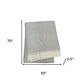 55" X 70" Gray And White Herringbone Cotton Blend A Initial Throw Blanket with Tassels And Embroidery