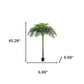 7" Green Artificial Palm In Cylindrical Black Cement Pot
