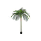 7" Green Artificial Palm In Cylindrical Black Cement Pot