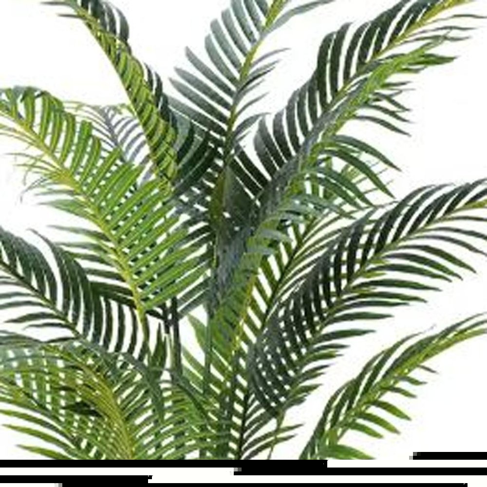 59" Green Artificial Palm Tree In Cylindrical Black Cement Pot
