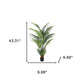 59" Green Artificial Palm Tree In Cylindrical Black Cement Pot