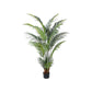 7" Green Artificial Palm In Cylindrical Black Cement Pot