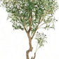 87" Green Artificial Olive Tree In Cylindrical Black Cement Pot