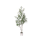 7" Green Artificial Olive In Cylindrical White Cement Pot