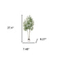 71" Green Artificial Olive Tree In Cylindrical White Cement Pot