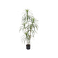 7" Green Artificial Dracaena In Cylindrical Black Cement Pot