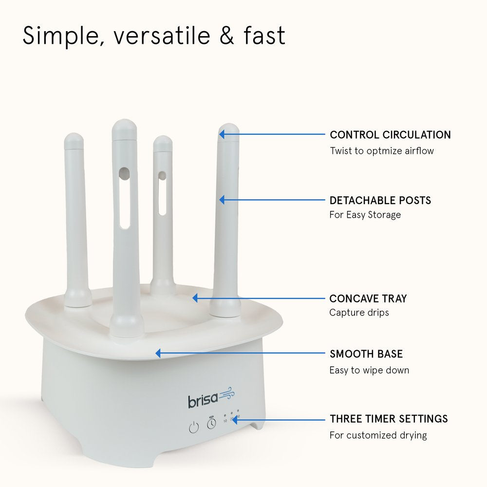 9" Brisa White Powered Drying Rack