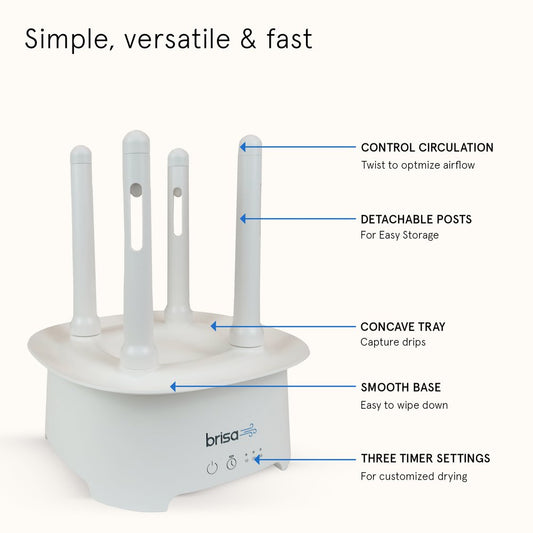 9" Brisa White Powered Drying Rack