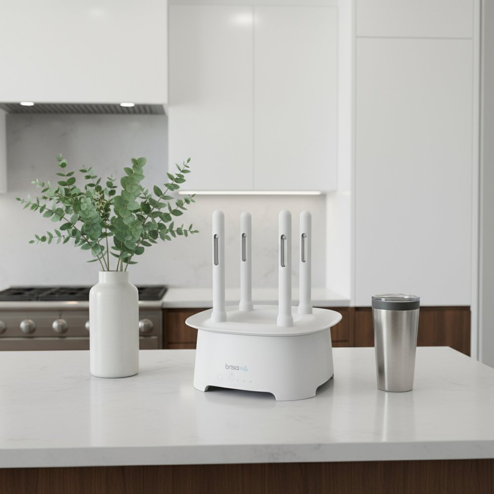 9" Brisa White Powered Drying Rack