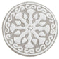 25" Taupe And White Cotton Round Medallion Bath Rug