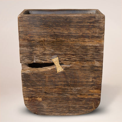 Brown Wood Pot Planter