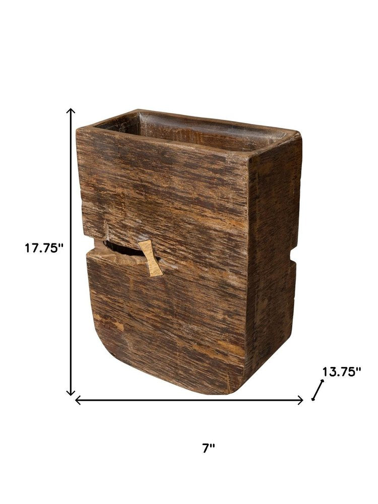 Brown Wood Pot Planter