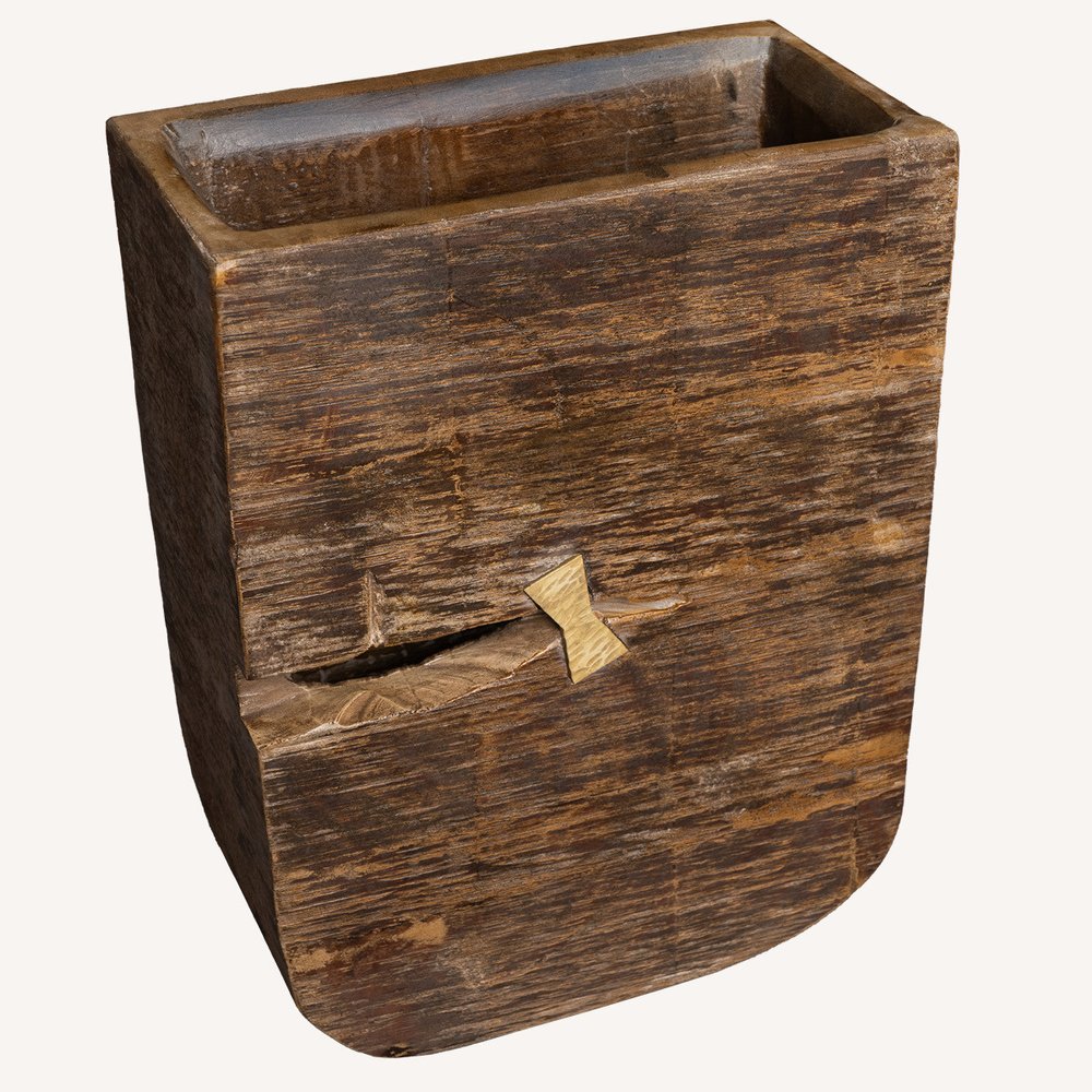 Brown Wood Pot Planter