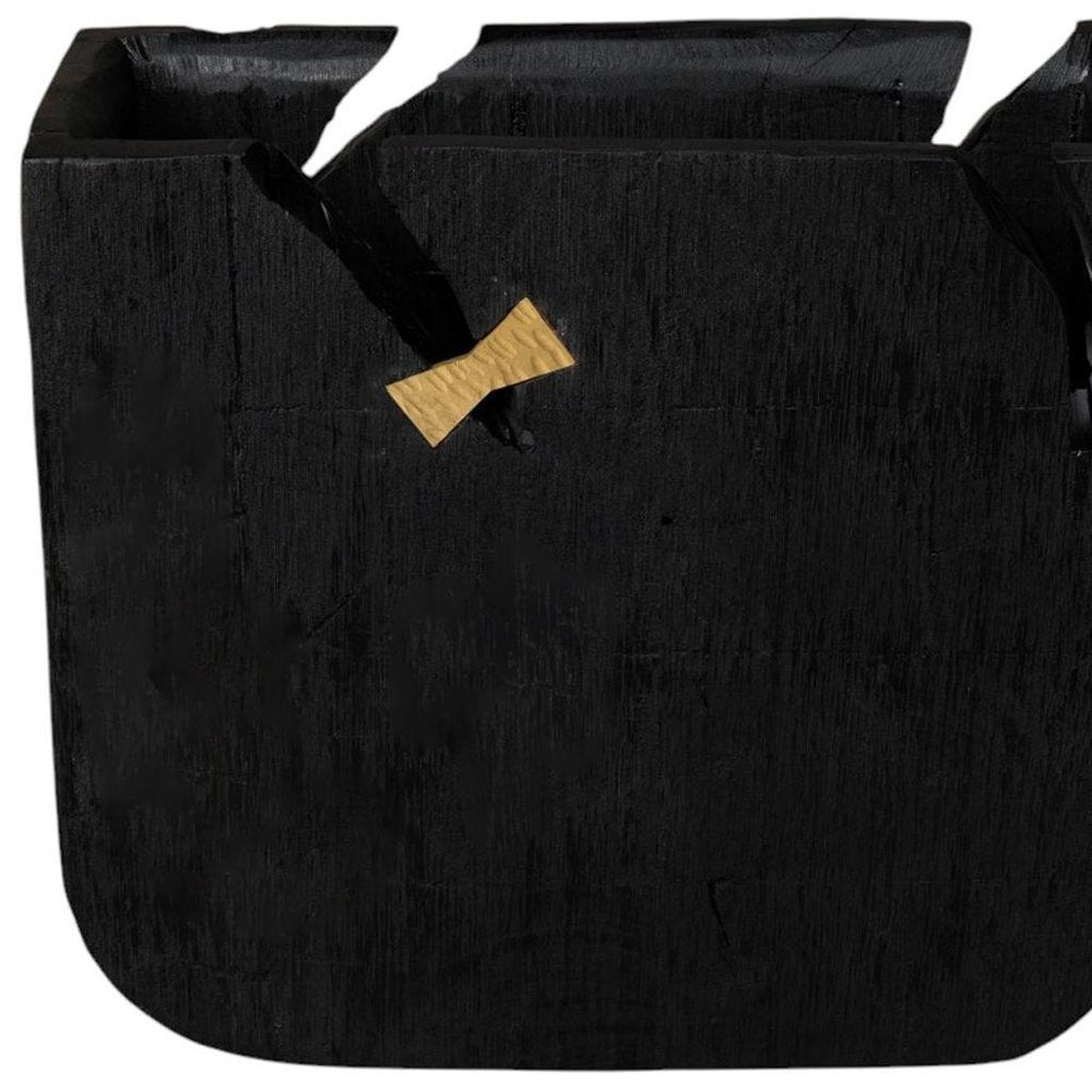 Black Wood Square Pot Planter