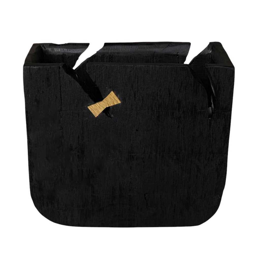 Black Wood Square Pot Planter