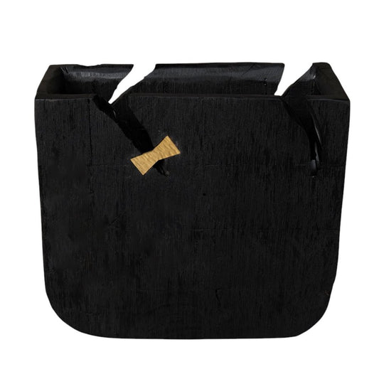 Black Wood Square Pot Planter