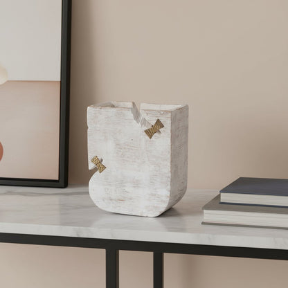 White Wood Pot Planter