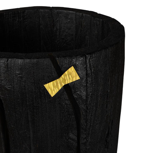 Black Wood Pot Planter
