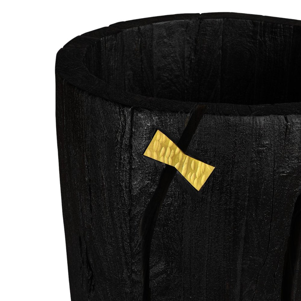Black Wood Pot Planter