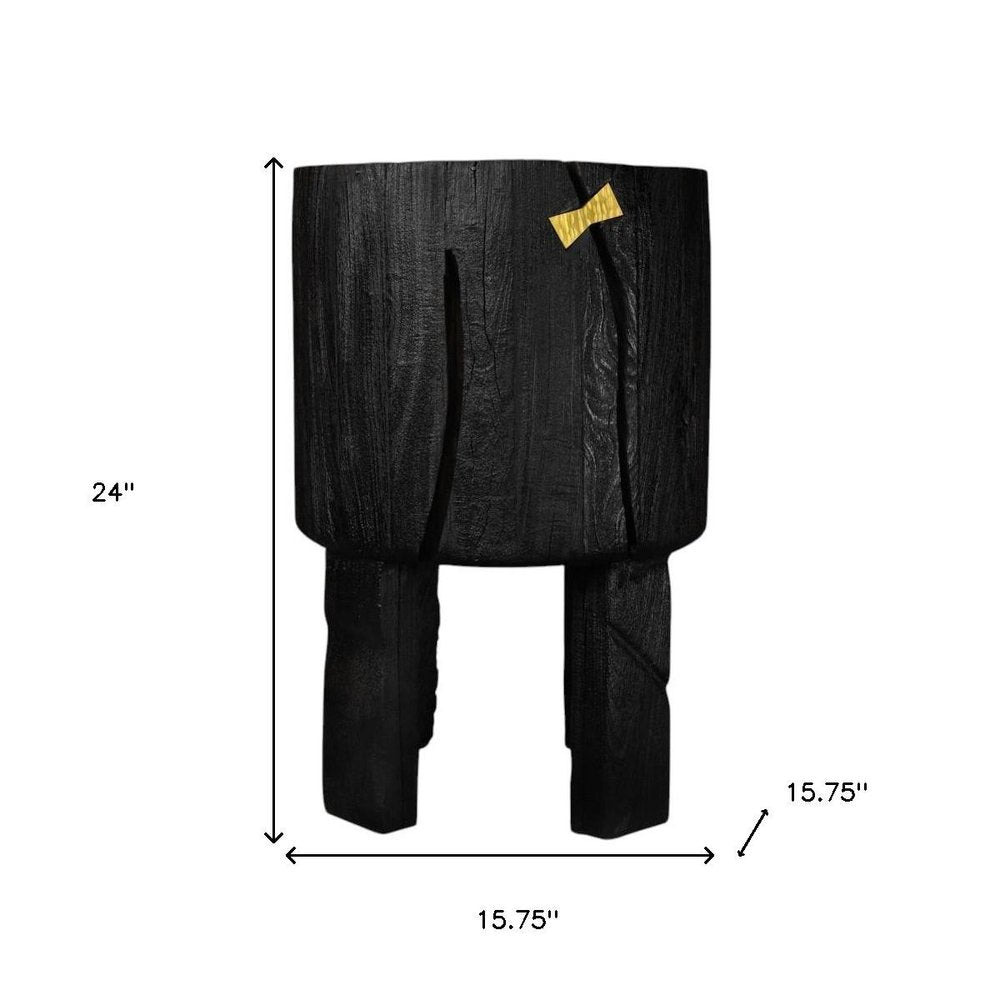 Black Wood Pot Planter