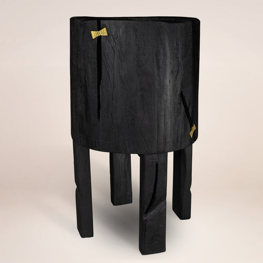 Black Wood Pot Planter
