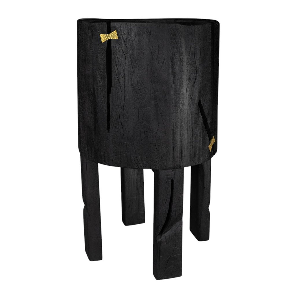 Black Wood Pot Planter