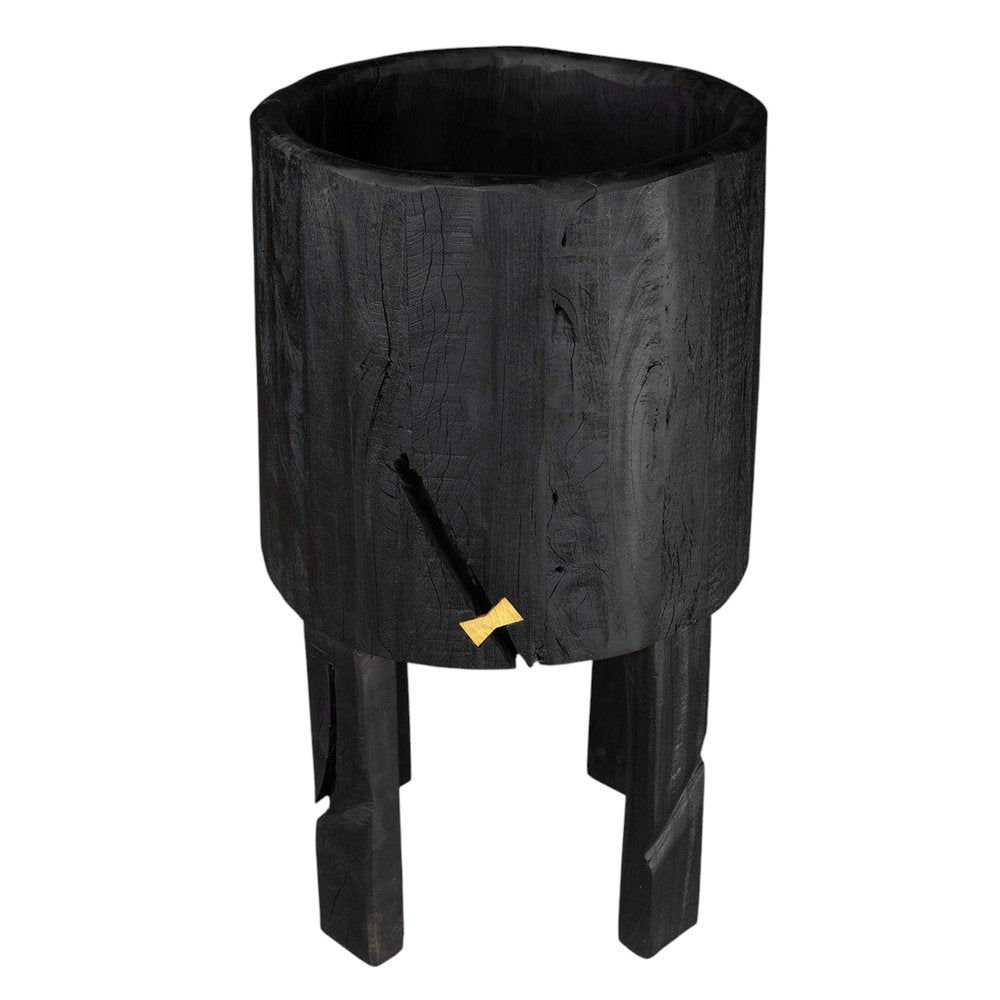 Black Wood Pot Planter