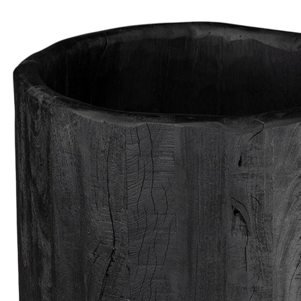 Black Wood Pot Planter