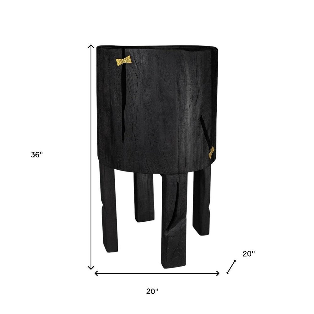 Black Wood Pot Planter