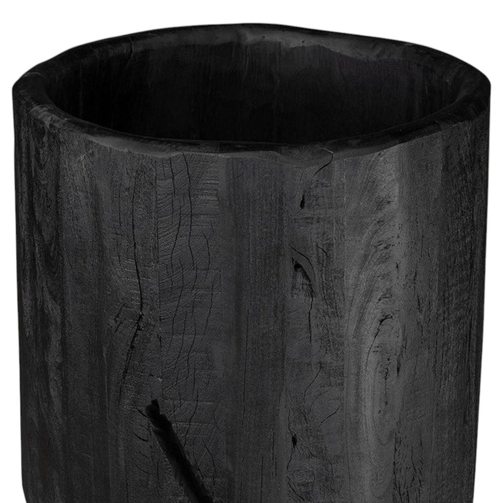 Black Wood Pot Planter