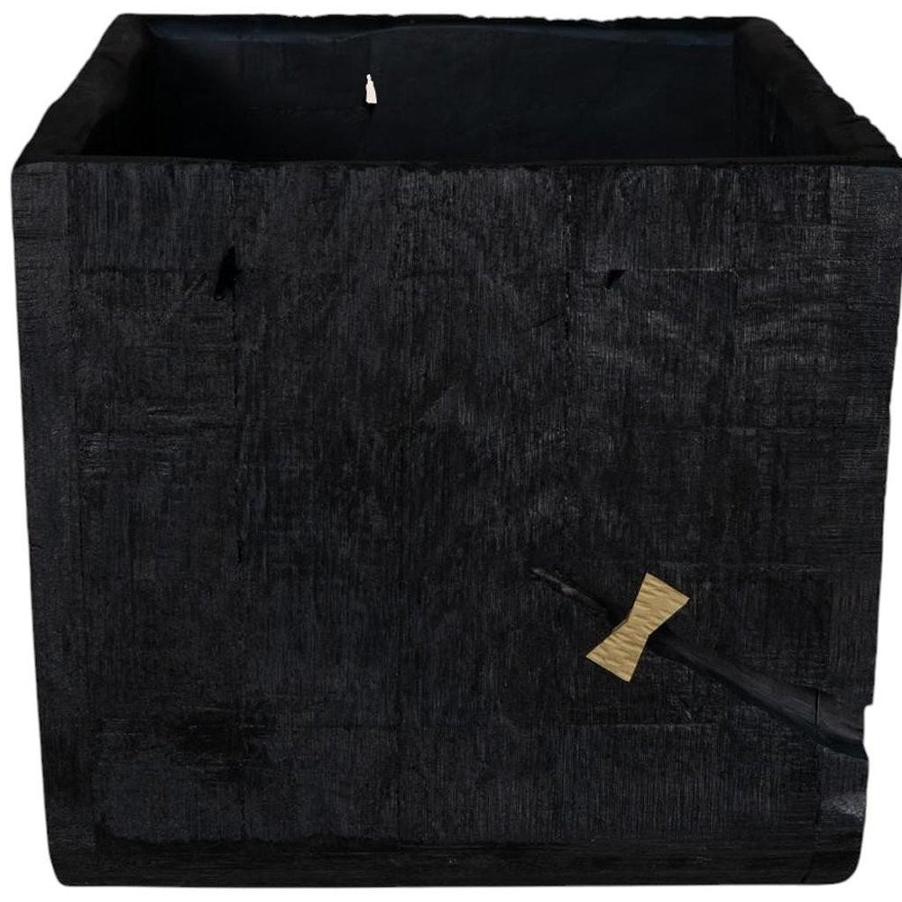 Black Wood Square Pot Planter