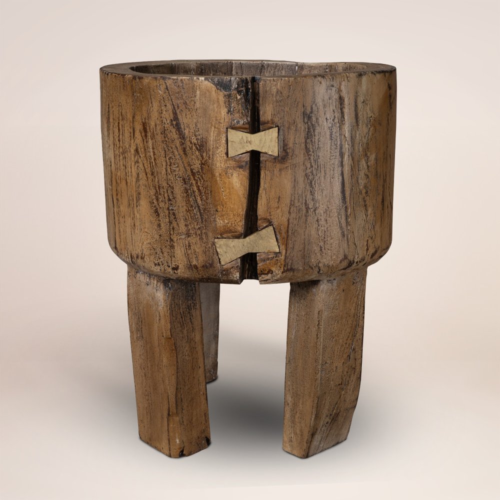 Brown Wood Pot Planter