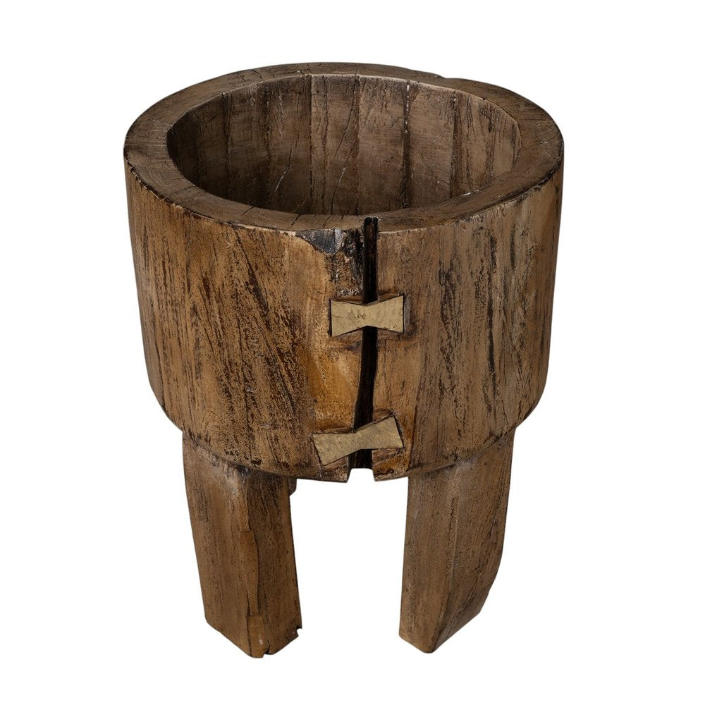 Brown Wood Pot Planter